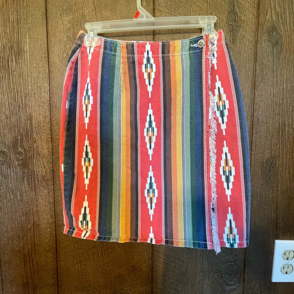 Gitano Multicolor Aztec Mini Skirt